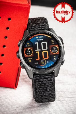 Nylon riempje Ricardo 20mm (pro Garmin Fenix 8/7S/6S (43mm), aj.), zwart, doortrek