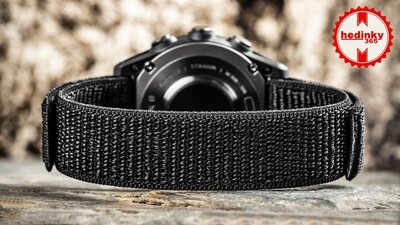 Nylon riempje Ricardo 20mm (pro Garmin Fenix 8/7S/6S (43mm), aj.), zwart, doortrek