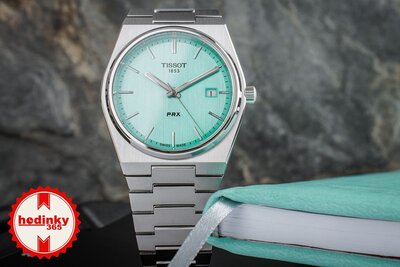 Tissot PRX Quartz T137.410.11.091.01 (in de kleur Tiffany Blue)