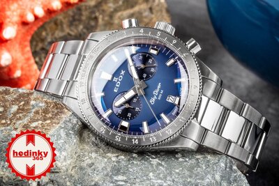 Edox SkyDiver Chronograph Quartz 10116-3-buidn Limited Edition 1000pcs ( + reserveriempje )