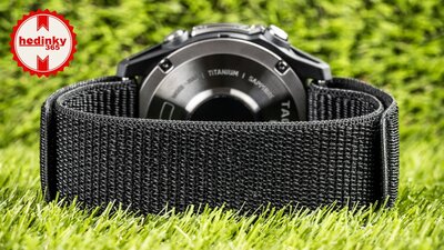 Nylon horlogeband Ricardo 26mm (voor Garmin Fenix 8/7X/6X (51mm), Tactix enz.), zwart, doorgevoerd