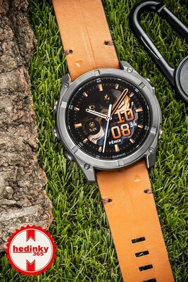 Leren riempje Ricardo 26mm (pro Garmin Fenix 8/7X/6X (51mm), Tactix aj.), bruin, QuickFit