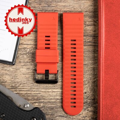 Siliconen bandje Ricardo 26mm (pro Garmin Fenix 8/7X/6X (51mm), Tactix aj.), rood, QuickFit