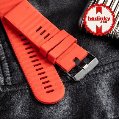 Siliconen bandje Ricardo 26mm (pro Garmin Fenix 8/7X/6X (51mm), Tactix aj.), rood, QuickFit