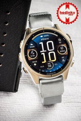 roestvrijstalen horlogeband Ricardo 20mm (voor Garmin Fenix 8/7S/6S (43mm), enz.), zilverkleurig, Milanese, QuickFit