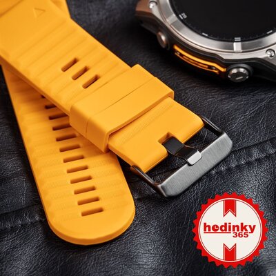 siliconen horlogeband Ricardo 26mm (voor Garmin Fenix 8/7X/6X (51mm), Tactix enz.), oranje V1, QuickFit