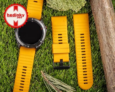 siliconen horlogeband Ricardo 26mm (voor Garmin Fenix 8/7X/6X (51mm), Tactix enz.), oranje V1, QuickFit